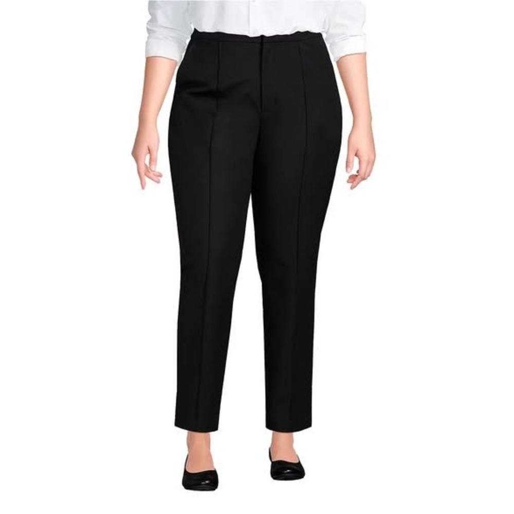 Black High Waisted Ankle Pants Women's‎ Size  10 / 12 Elastic Waist Career
